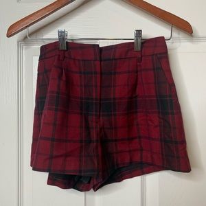 High waisted plaid short